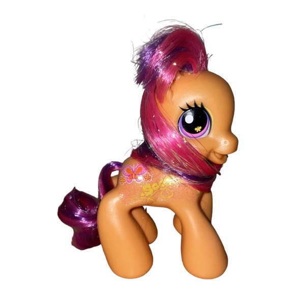 2008 my little pony scootaloo orange with butterfly cutie mark pink purple hair - Picture 3 of 6